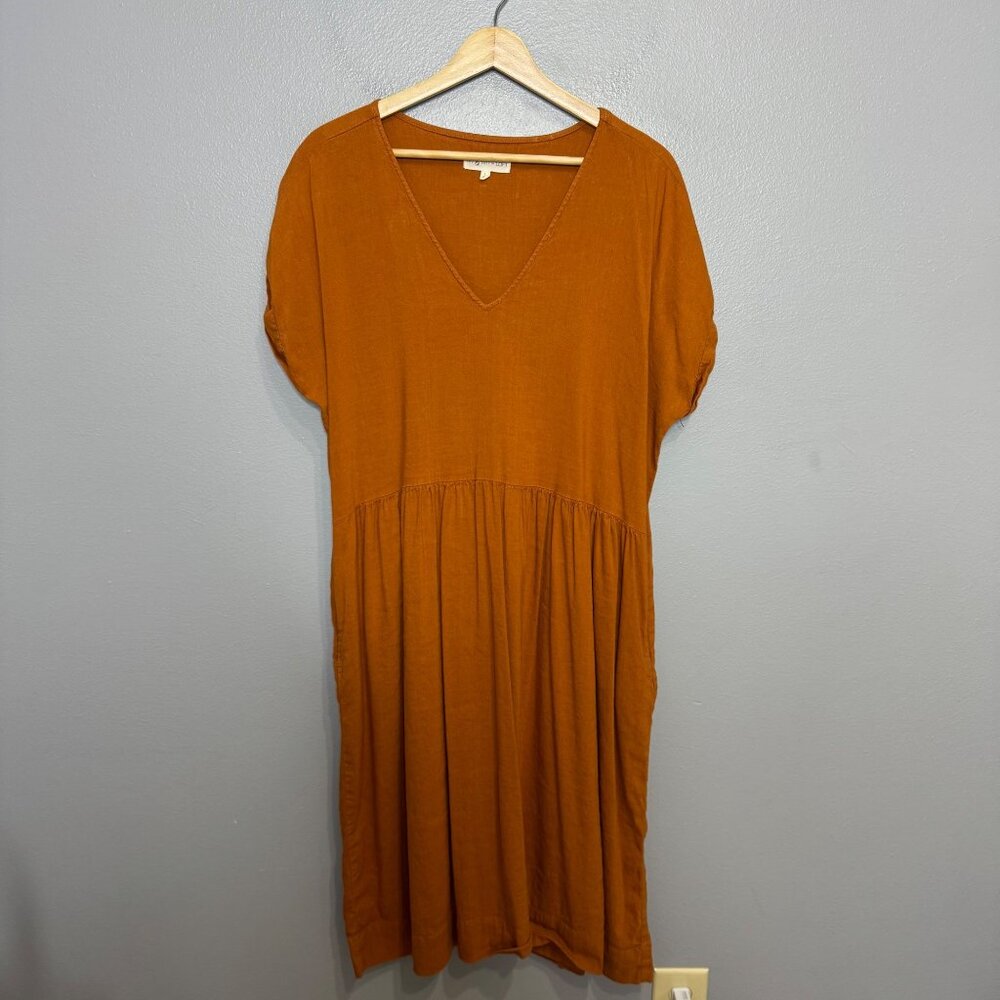 LOU & GREY rust midi dress size L - Picture 2 of 6